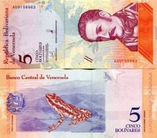 5 Bolívares Venezuela 2018, P102a UNC - Kliknutím na obrázok zatvorte -